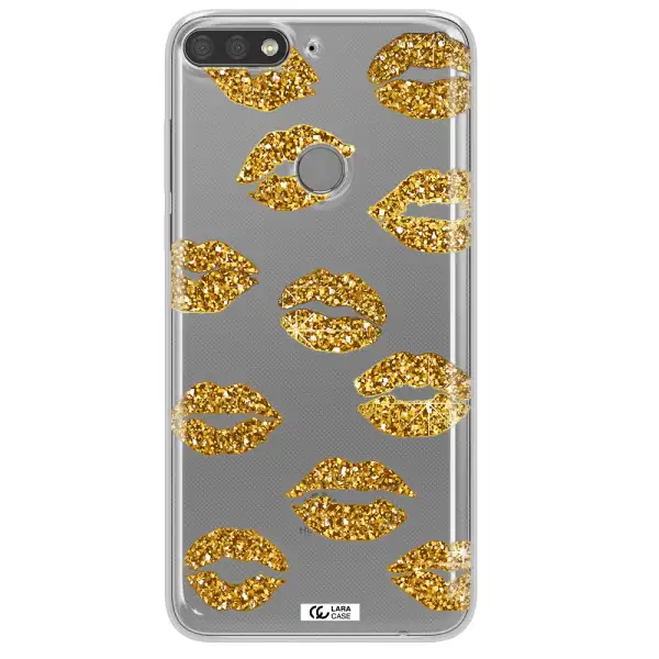 Glitter Lips Huawei Y7 Prime 2018 Clear TPU Case
