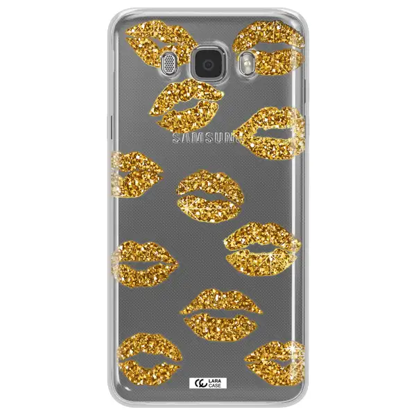 Glitter Lips Samsung J7 2016 Clear TPU Case