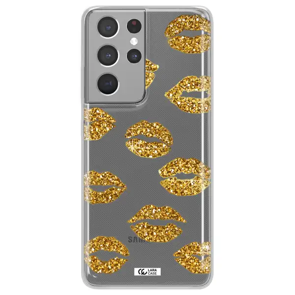 Glitter Lips Samsung S21 Ultra Clear TPU Case