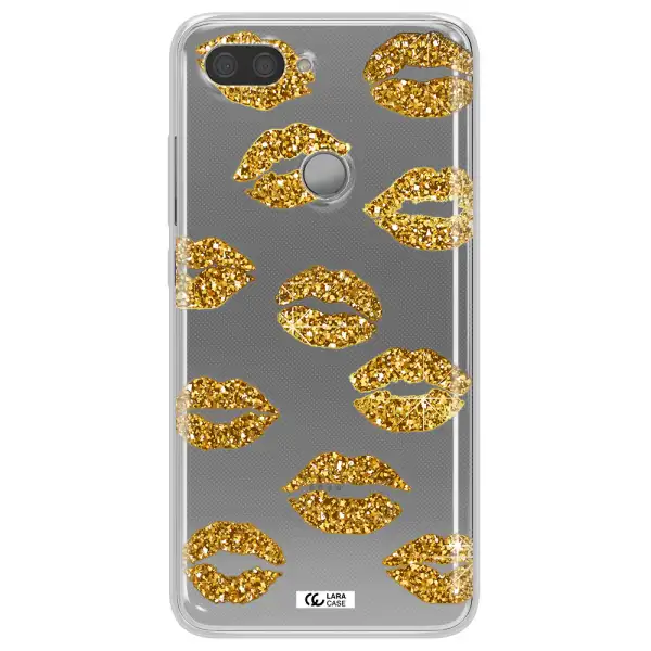 Glitter Lips Xiaomi Mi 8 Lite Clear TPU Case
