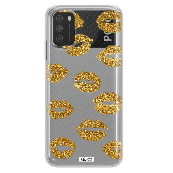 Glitter Lips Xiaomi Poco M3 Clear TPU Case