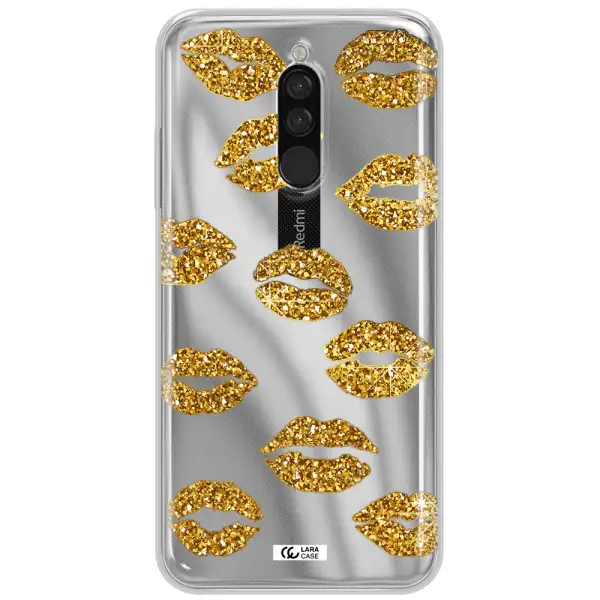 Glitter Lips Xiaomi Redmi 8 Clear Tpu Case