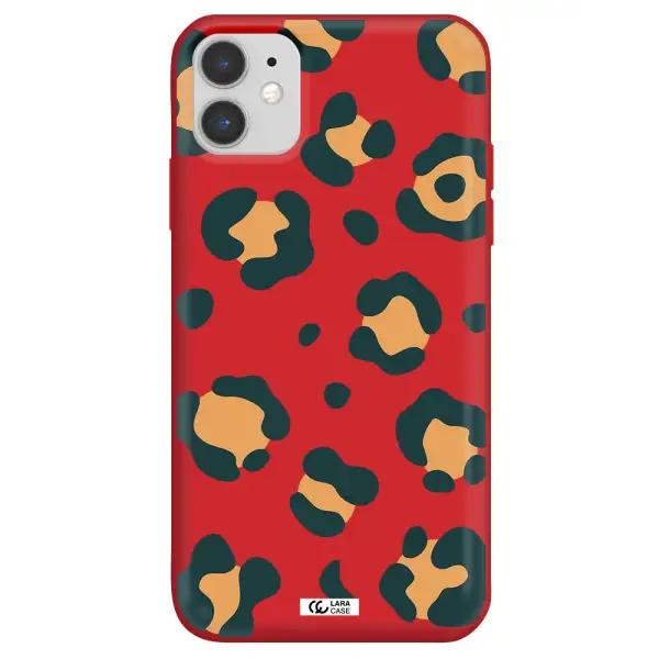 Toon Leopard Apple iPhone 11 Silicone Imperial Red Case
