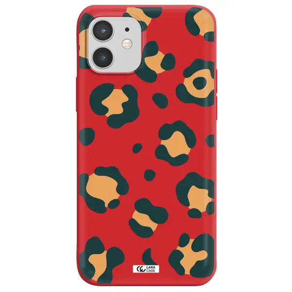 Toon Leopard Apple iPhone 12 mini Silicone Imperial Red Case