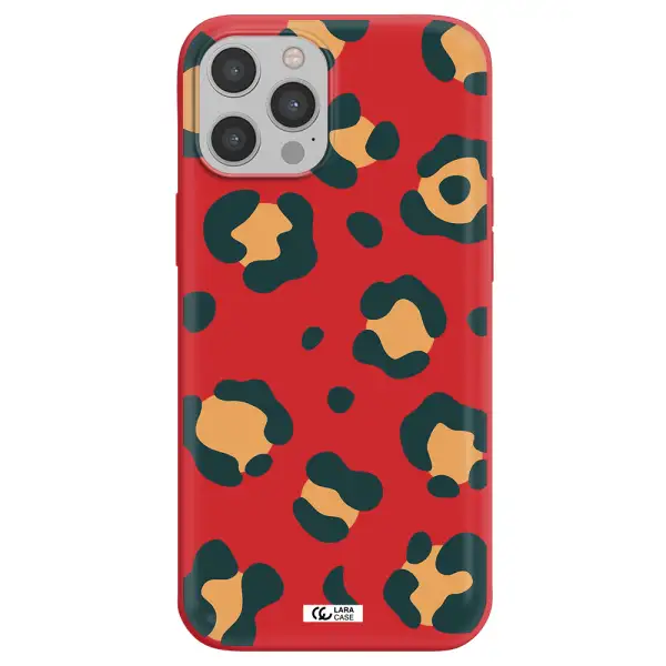 Toon Leopard Apple iPhone 12 pro Silicone Imperial Red Case