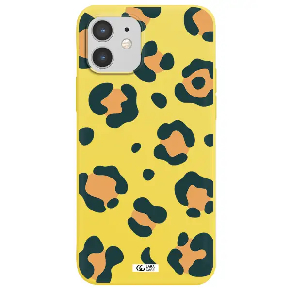 Toon Leopard Apple iPhone 12 Silicone canary yellow Case
