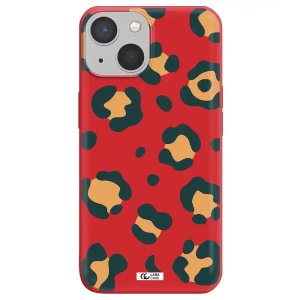 Toon Leopard Apple iPhone 13 mini Silicone Imperial Red Case