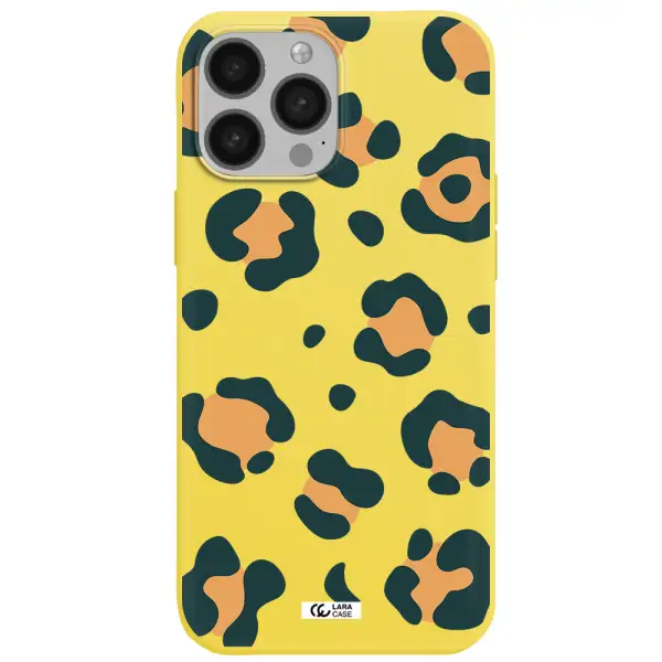 Toon Leopard Apple iPhone 13 Pro Max Silicone canary yellow Case