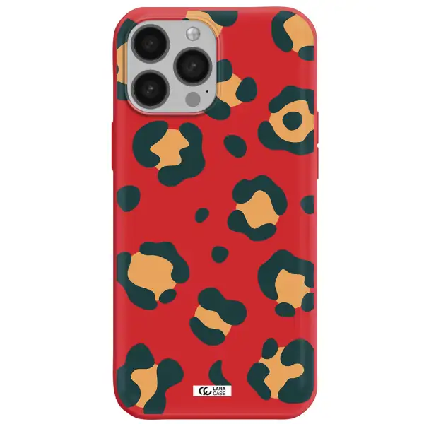 Toon Leopard Apple iPhone 13 Pro Silicone Imperial Red Case