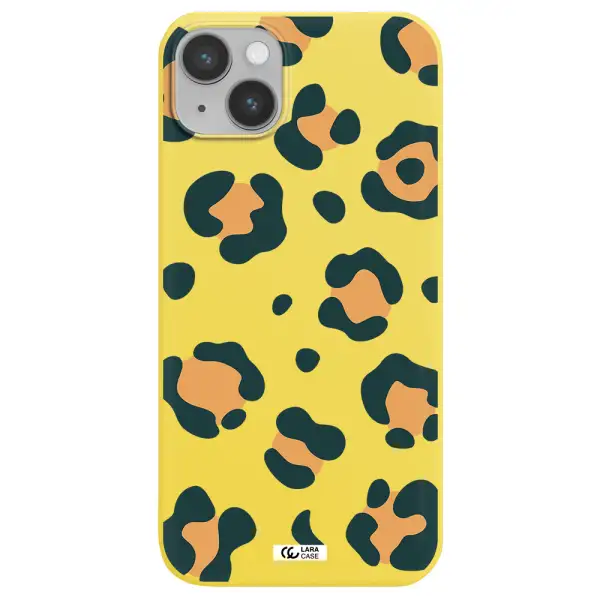 Toon Leopard Apple iPhone 14 plus Silicone canary yellow Case