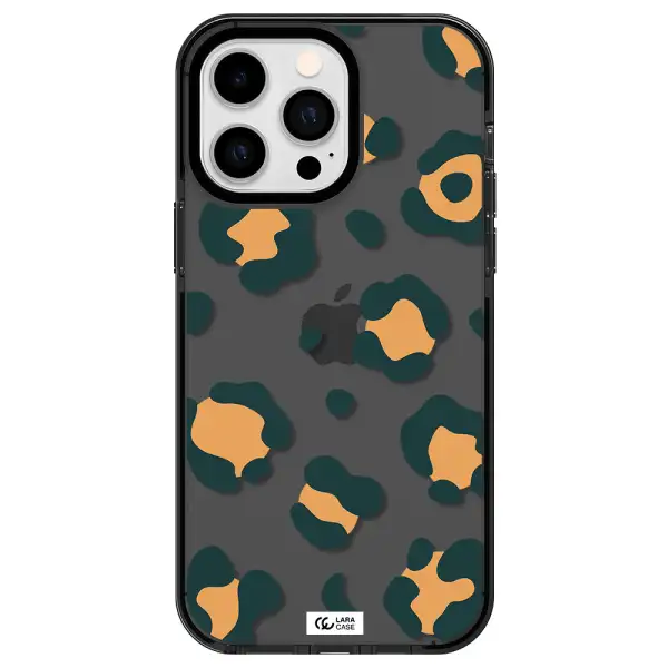 Toon Leopard Apple iPhone 14 pro max impact Smoke Black Case