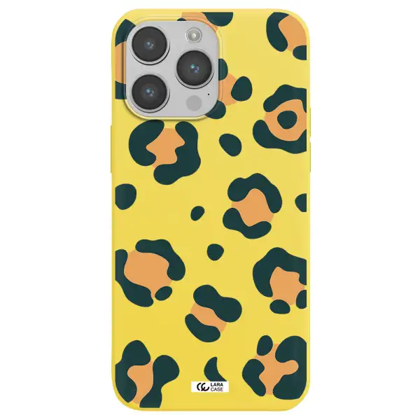 Toon Leopard Apple iPhone 14 pro Silicone canary yellow Case