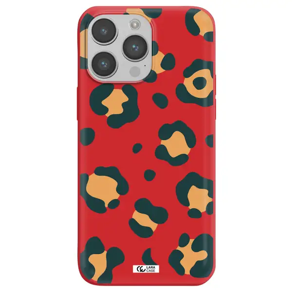 Toon Leopard Apple iPhone 14 pro Silicone Imperial Red Case
