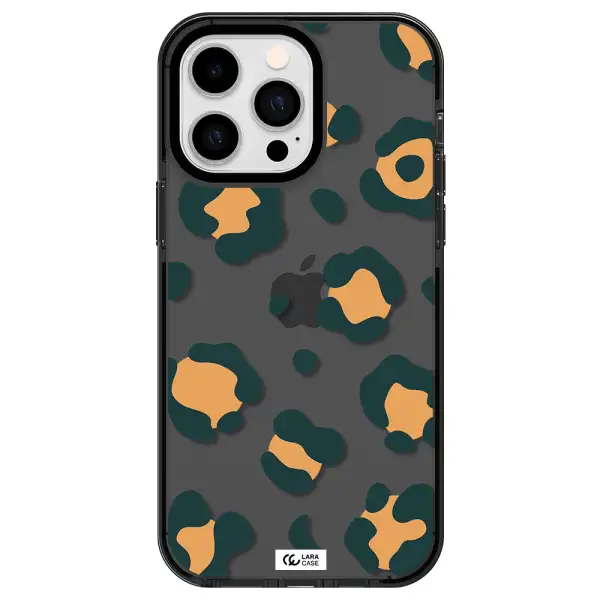 Toon Leopard Apple iPhone 15 Pro impact Smoke Black Case