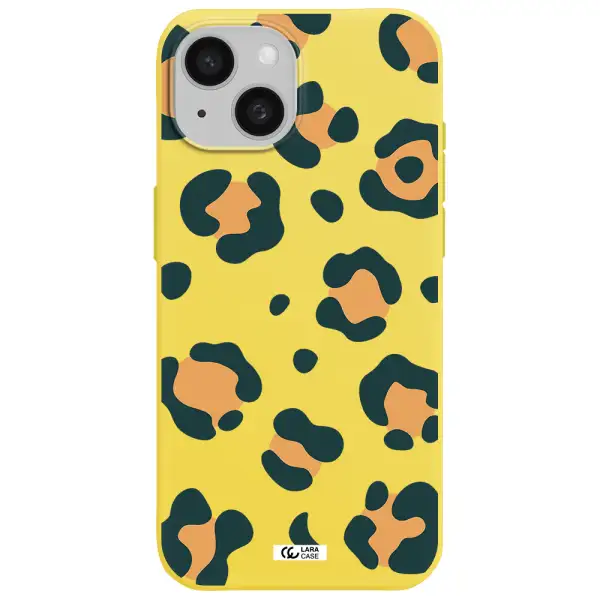 Toon Leopard Apple iPhone 15 Silicone canary yellow Case