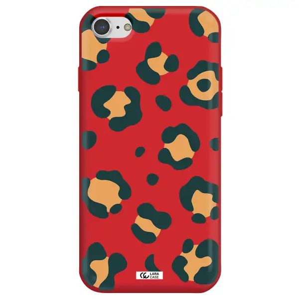 Toon Leopard Apple iPhone 8 Silicone Imperial Red Case