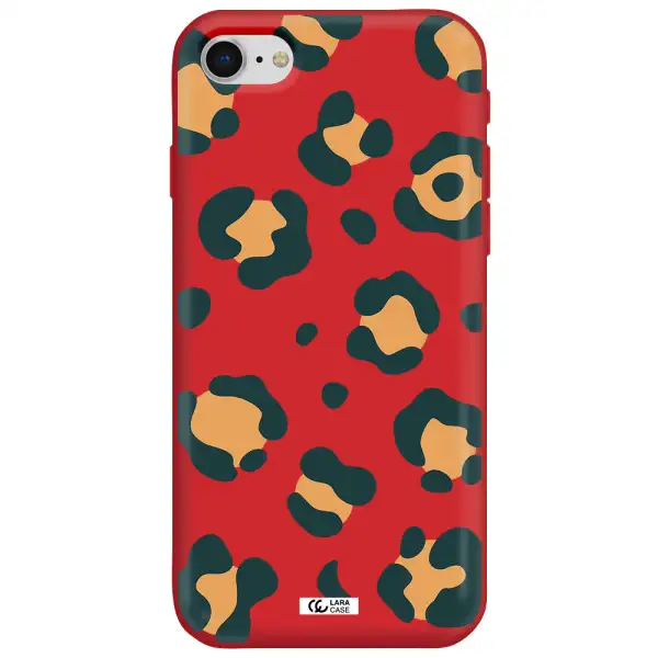 Toon Leopard Apple iPhone se 2020 Silicone Imperial Red Case
