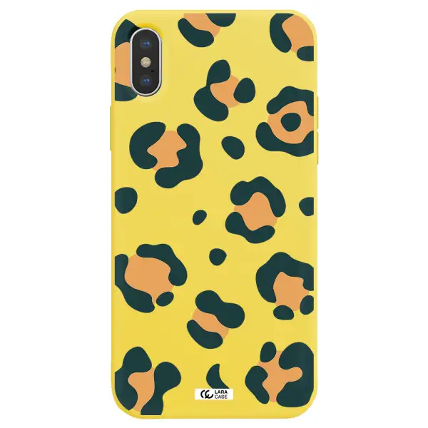 Toon Leopard Apple iPhone X Silicone canary yellow Case