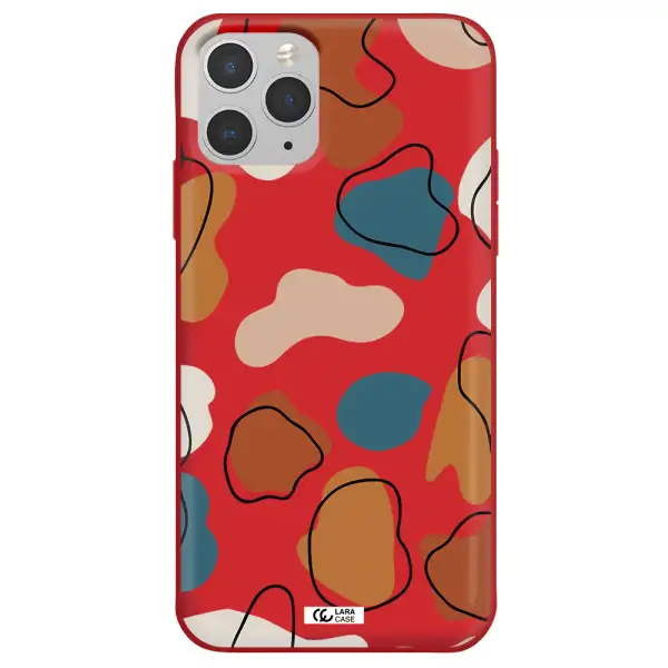 Boho Art Apple iPhone 11 pro max Silicone Imperial Red Case