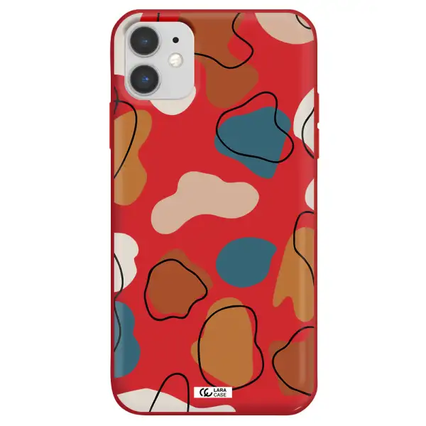 Boho Art Apple iPhone 11 Silicone Imperial Red Case