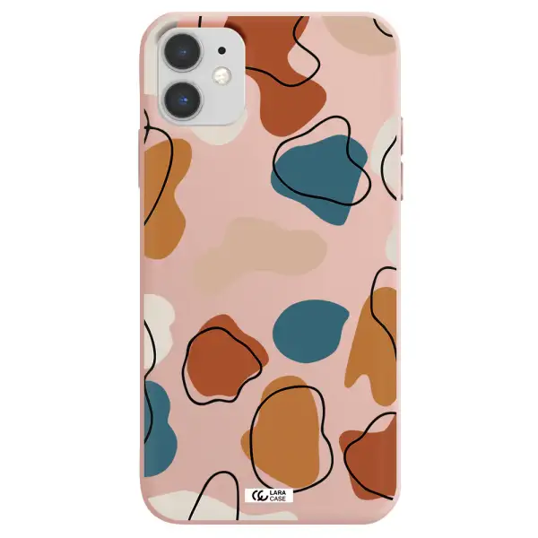 Boho Art Apple iPhone 11 Silicone pastel pink Case