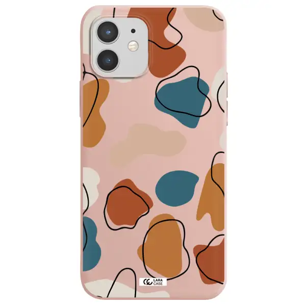 Boho Art Apple iPhone 12 mini Silicone pastel pink Case