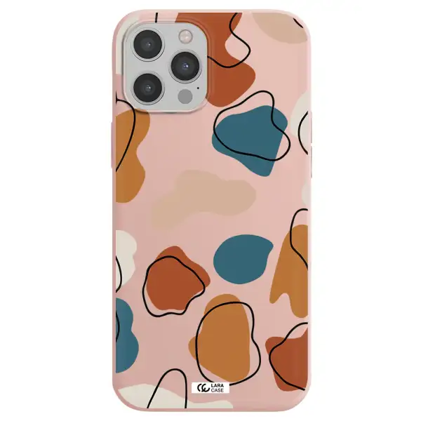 Boho Art Apple iPhone 12 pro Silicone pastel pink Case