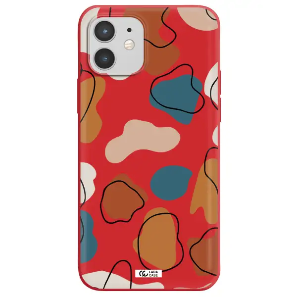 Boho Art Apple iPhone 12 Silicone Imperial Red Case