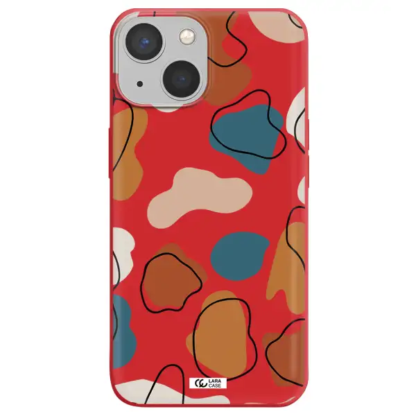 Boho Art Apple iPhone 13 mini Silicone Imperial Red Case