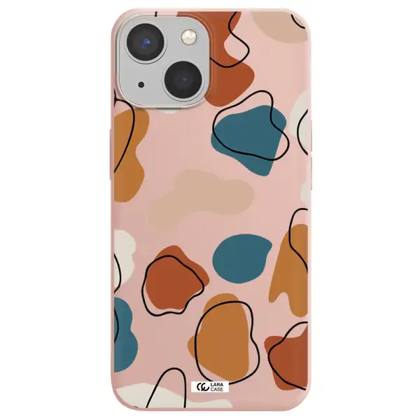 Boho Art Apple iPhone 13 mini Silicone pastel pink Case