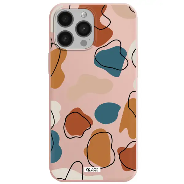 Boho Art Apple iPhone 13 Pro Silicone pastel pink Case