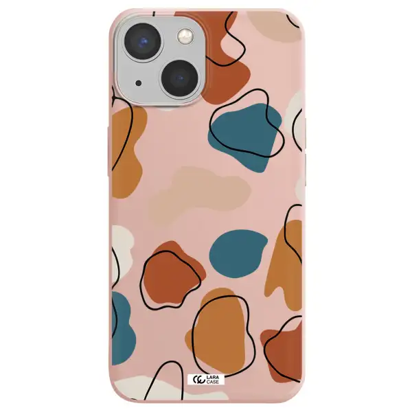 Boho Art Apple iPhone 13 Silicone pastel pink Case
