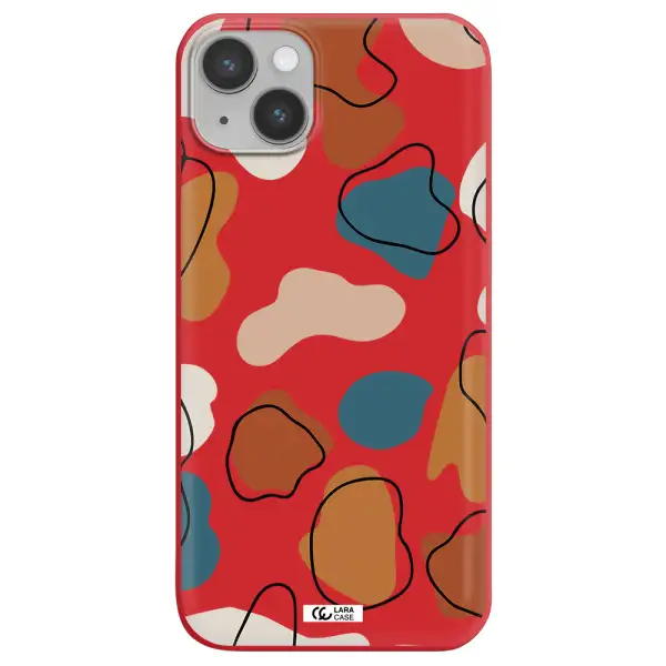 Boho Art Apple iPhone 14 plus Silicone Imperial Red Case