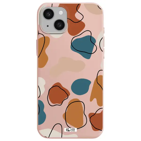 Boho Art Apple iphone 15 plus Silicone pastel pink Case