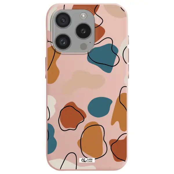 Boho Art Apple Iphone 15 Pro Silicone Pastel Pink Case