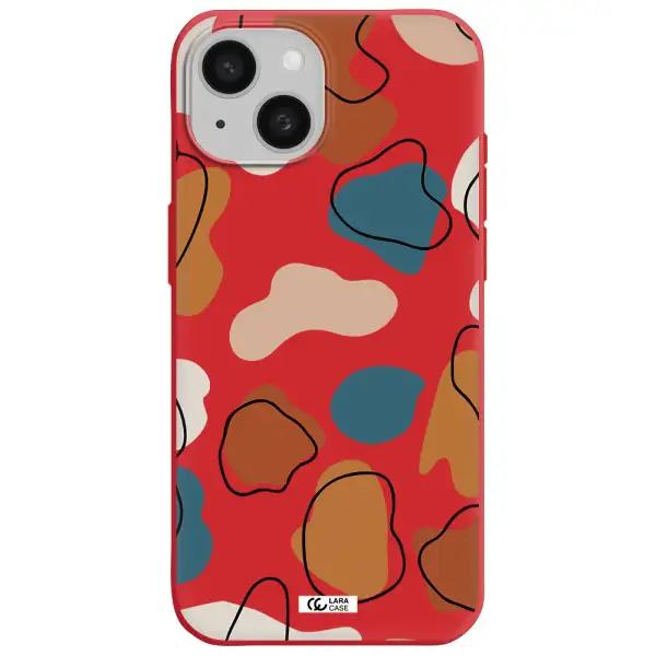 Boho Art Apple Iphone 15 Silicone Imperial Red Case