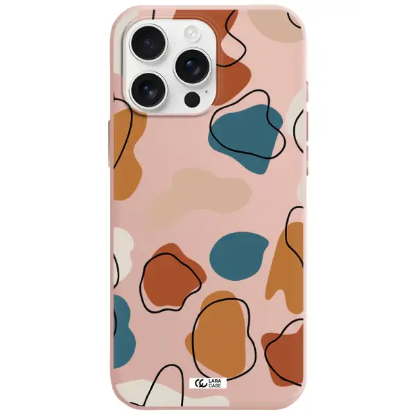 Boho Art Apple Iphone 16 Pro Max Silicone Pastel Pink Case