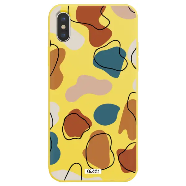 Boho Art Apple iPhone XS Silicone canary yellow Case