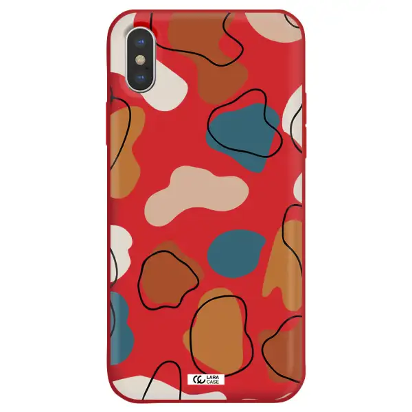 Boho Art Apple iPhone XS Silicone Imperial Red Case