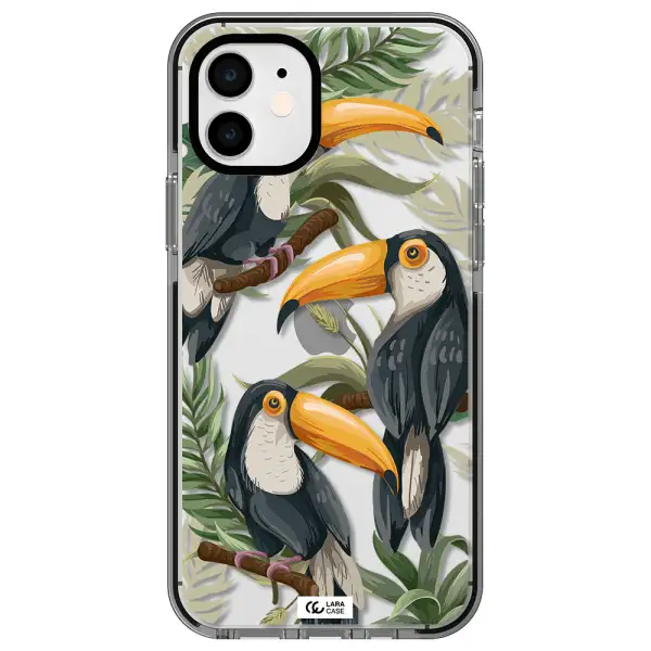 Tropical Bird Apple iPhone 11 impact black border Case