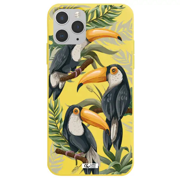 Tropical Bird Apple iPhone 11 pro max Silicone canary yellow Case