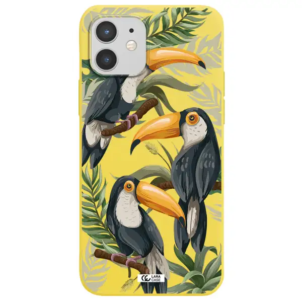 Tropical Bird Apple iPhone 12 mini Silicone canary yellow Case