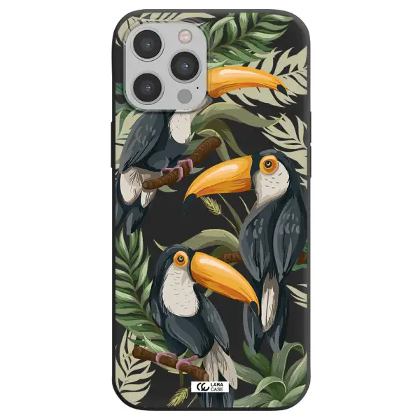 Tropical Bird Apple iPhone 12 pro max Silicone black Case
