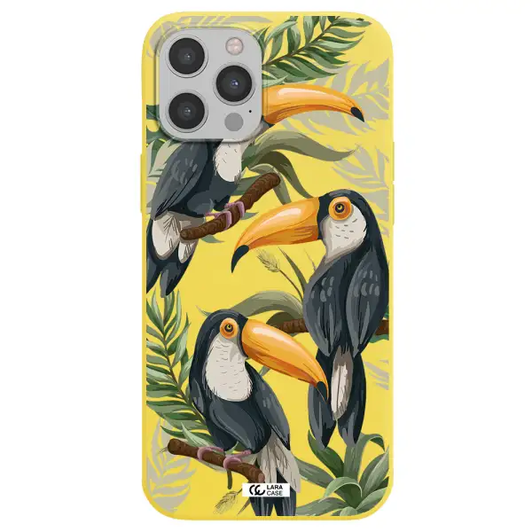 Tropical Bird Apple iPhone 12 pro max Silicone canary yellow Case