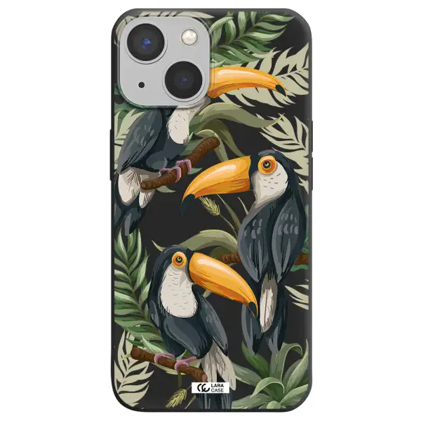 Tropical Bird Apple iPhone 13 mini Silicone black Case