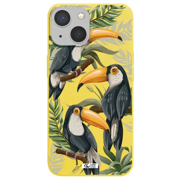 Tropical Bird Apple iPhone 13 mini Silicone canary yellow Case