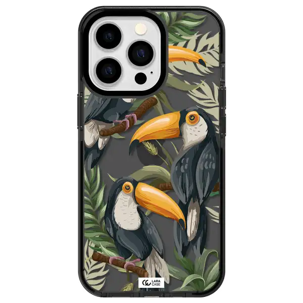 Tropical Bird Apple iPhone 13 Pro impact Smoke Black Case