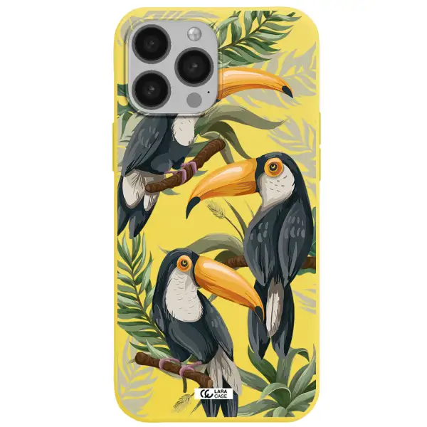 Tropical Bird Apple iPhone 13 Pro Max Silicone canary yellow Case
