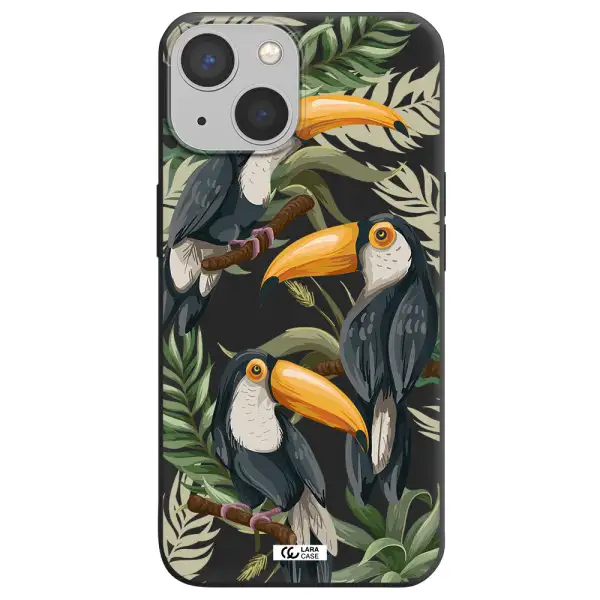 Tropical Bird Apple iPhone 13 Silicone black Case