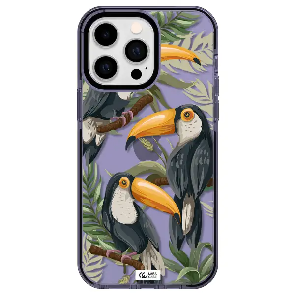 Tropical Bird Apple iPhone 14 pro max impact Lilac Case